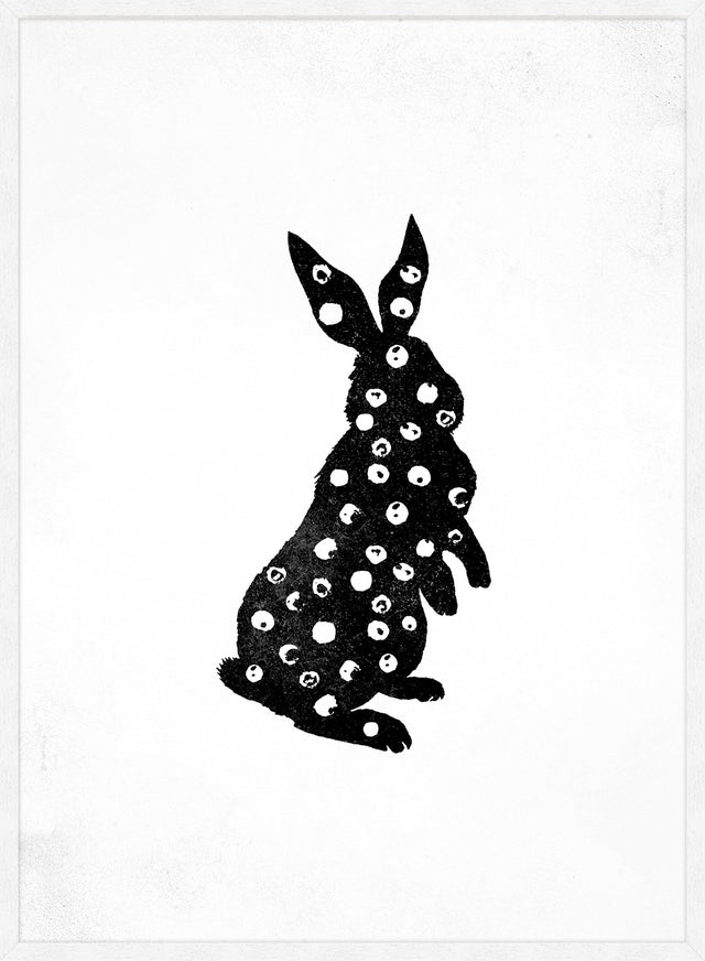Bunny Rabbit Silhouette Polkadot Print