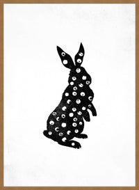 Bunny Rabbit Silhouette Polkadot Print