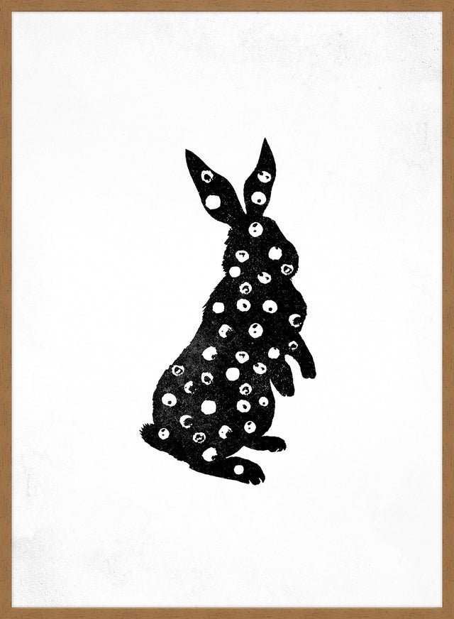 Bunny Rabbit Silhouette Polkadot Print