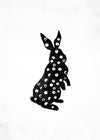 Bunny Rabbit Silhouette Polkadot Print