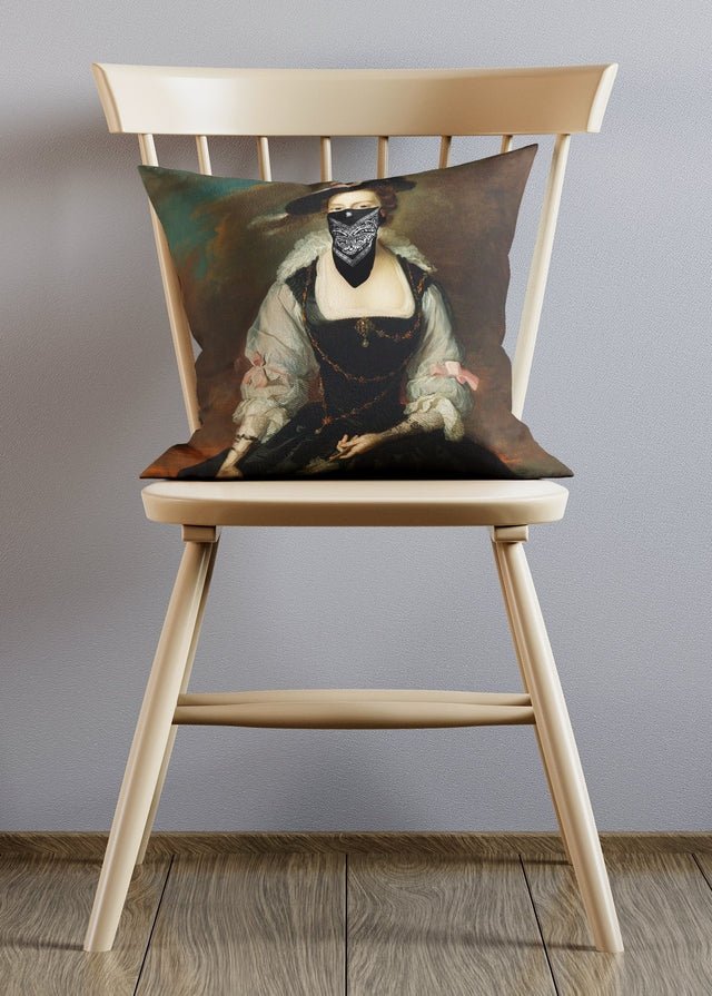 Gang Portrait Female Altered Art Cushion