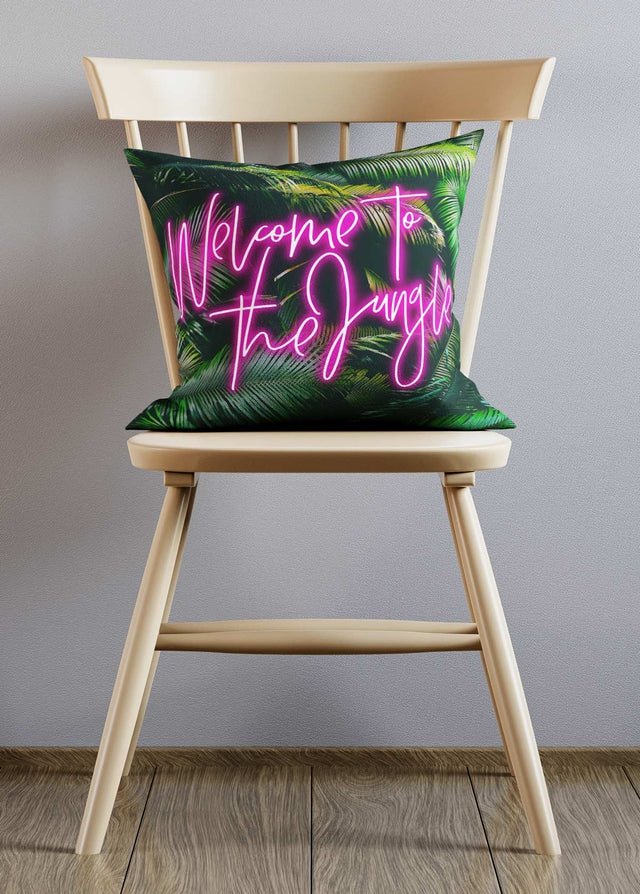 Welcome To The Jungle Tropical Print Cushion