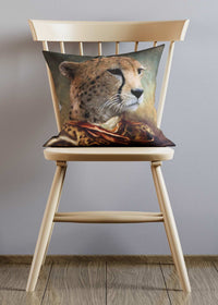 Cheetah Head Portrait Cushion