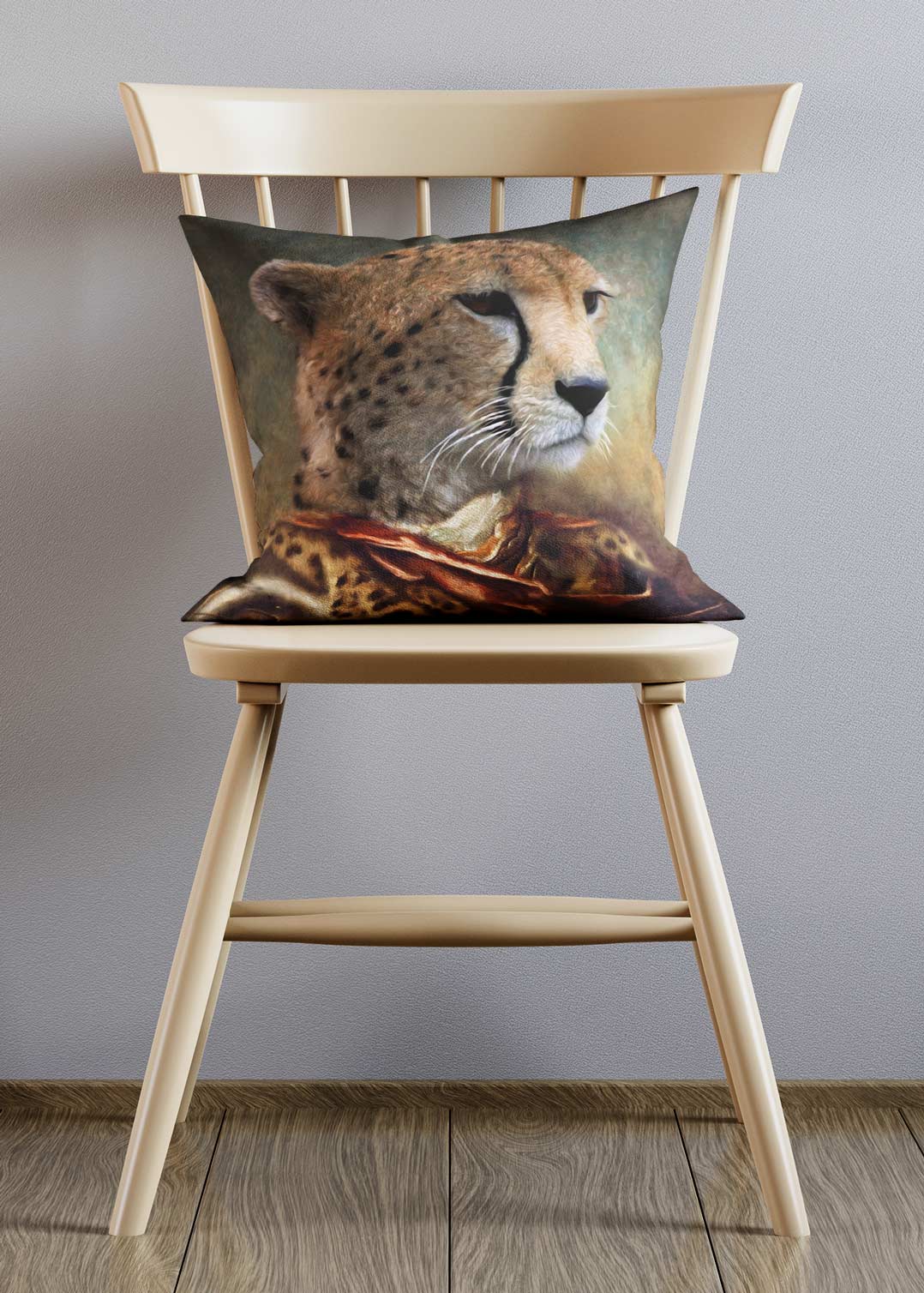 Cheetah Head Portrait Cushion