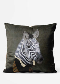 Zebra Head Portrait Cushion