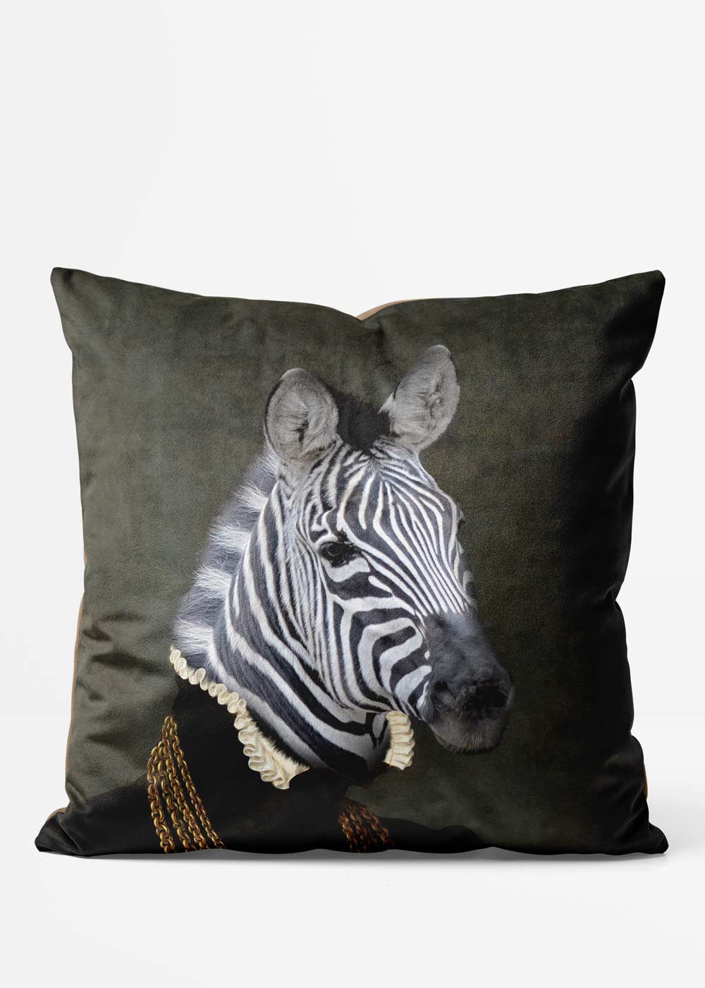 Zebra Head Portrait Cushion