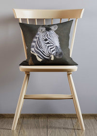 Zebra Head Portrait Cushion