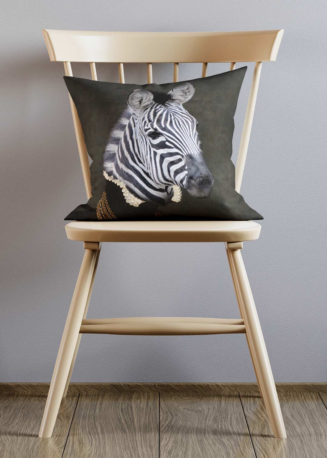Zebra Head Portrait Cushion