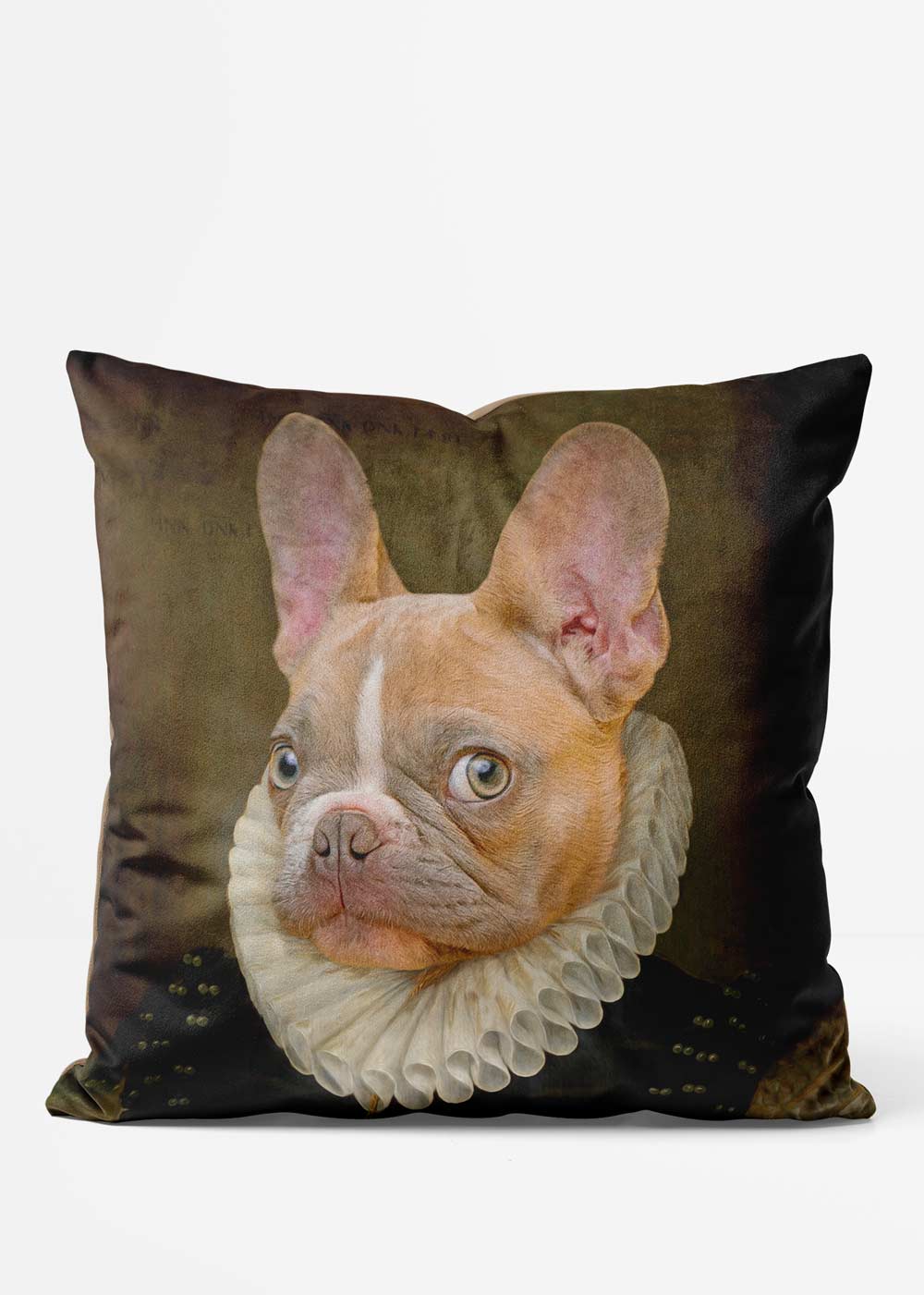 French Bulldog Head Portrait Cushion InkAndDrop