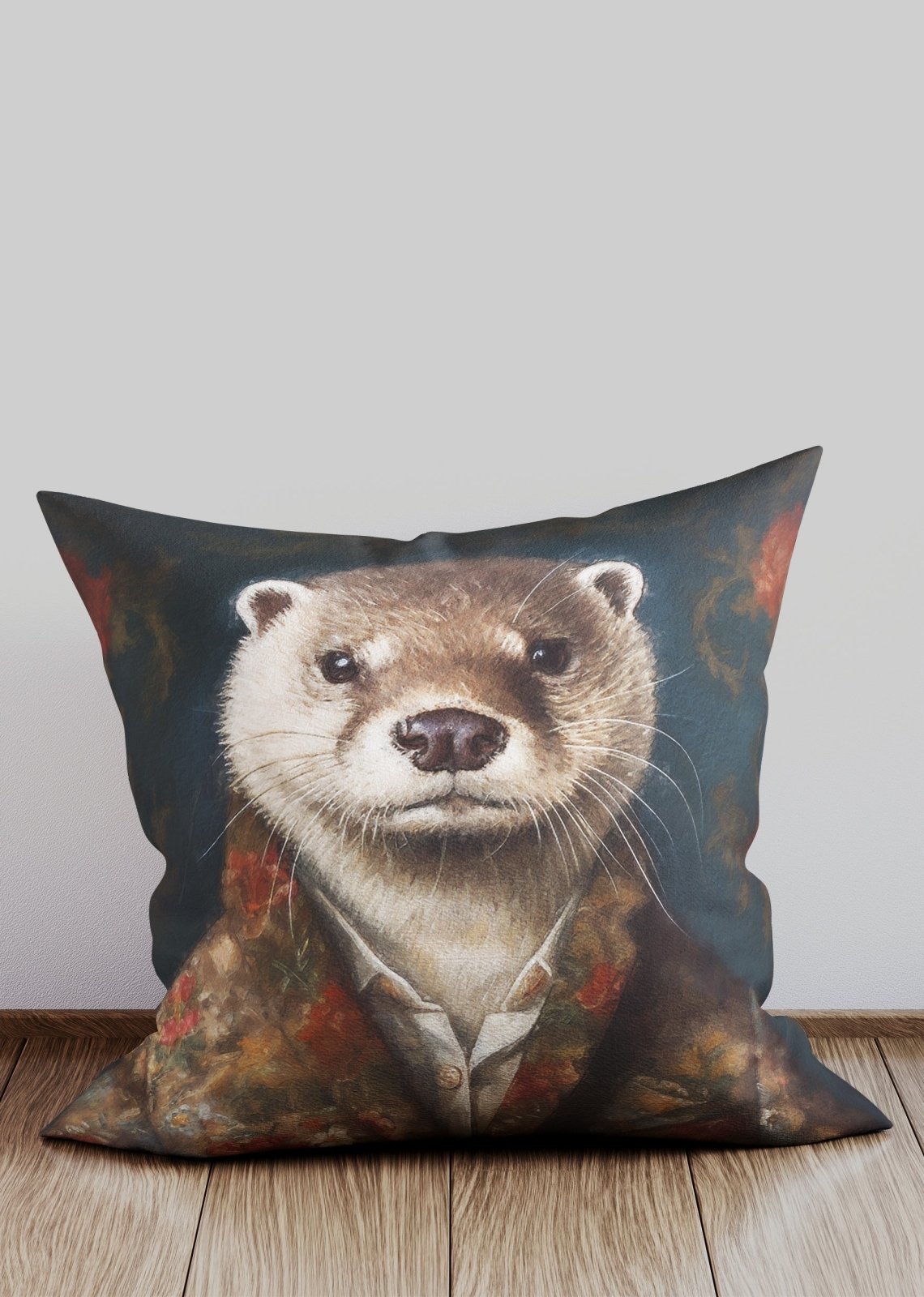 Sea Otter Animal Portrait Cushion