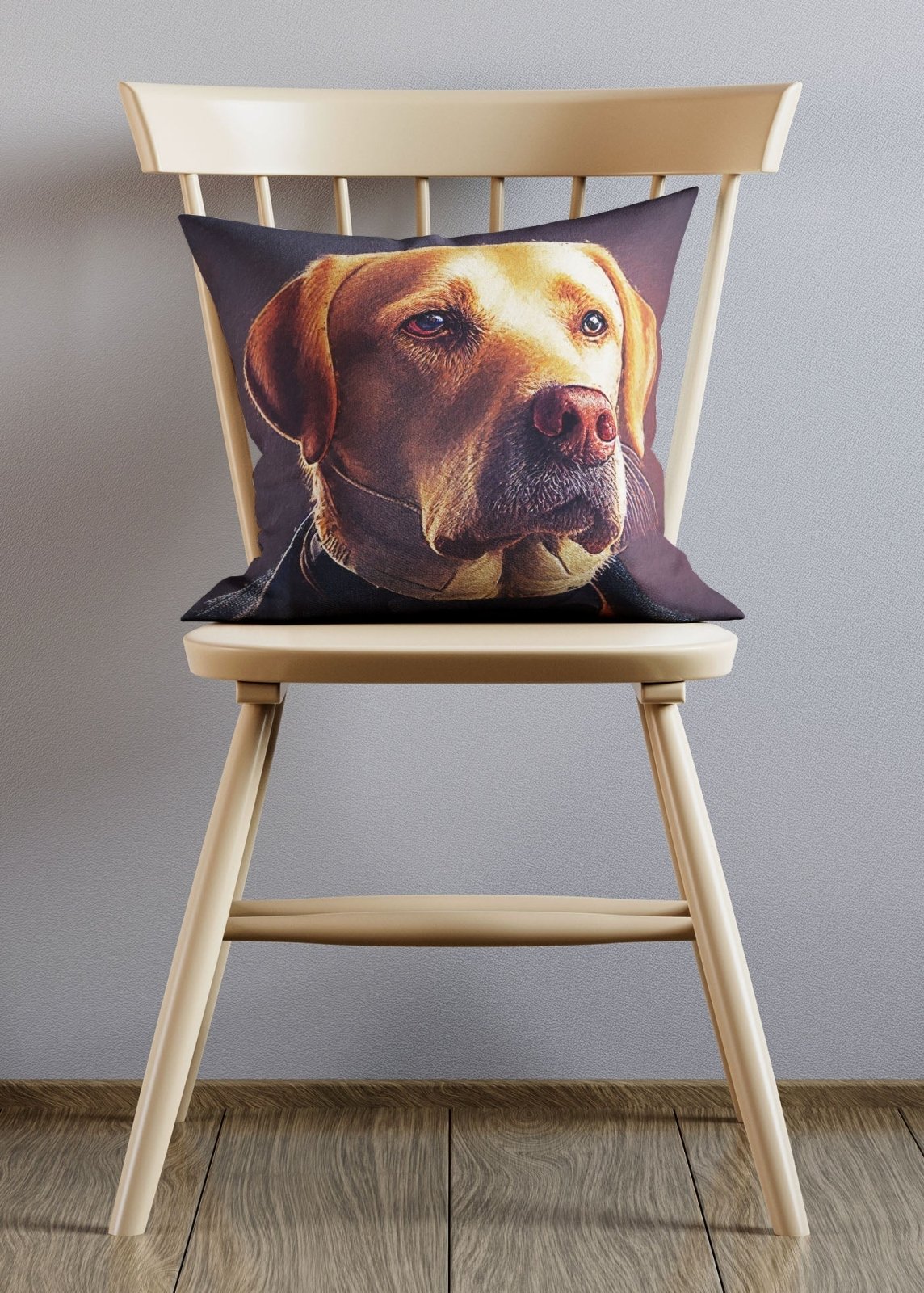 Golden Labrador Animal Portrait Cushion