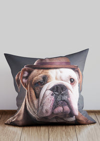 English Bulldog Animal Portrait Cushion