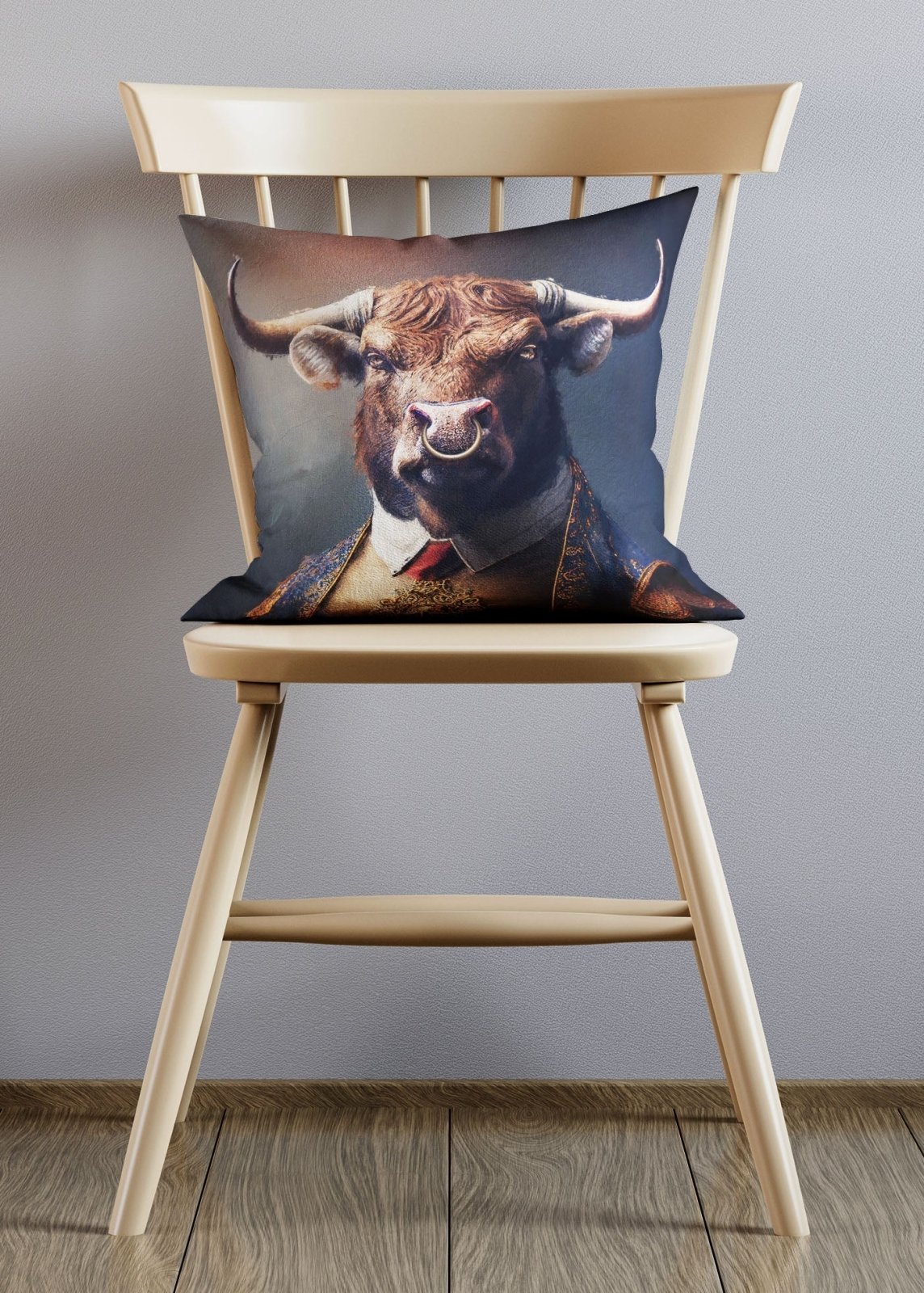 Bull Animal Portrait Cushion