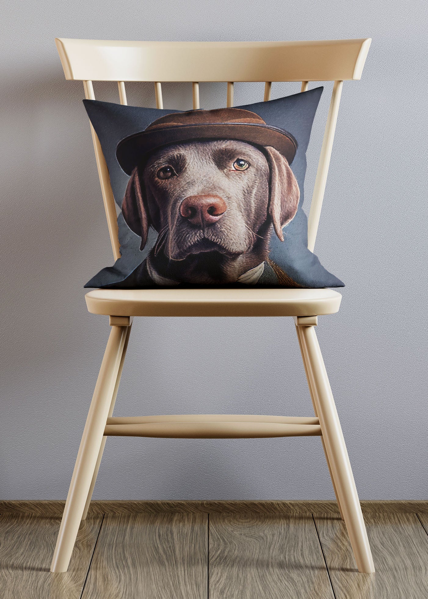 Black Lab Animal Portrait Cushion