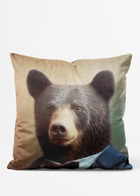Black Bear Animal Portrait Cushion