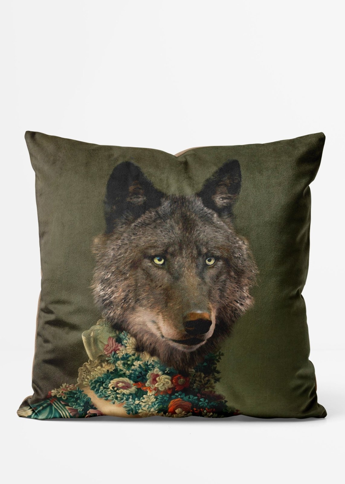 Wolf Lady Animal Portrait Cushion