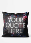 Custom White Neon Floral Cushion