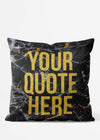 Custom Gold Glitter Style Lettering Marble Cushion
