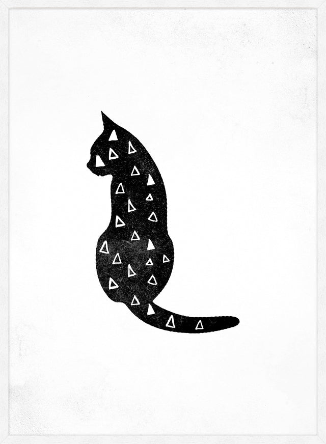 Cat Silhouette Triangles Print