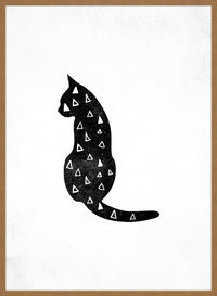 Cat Silhouette Triangles Print
