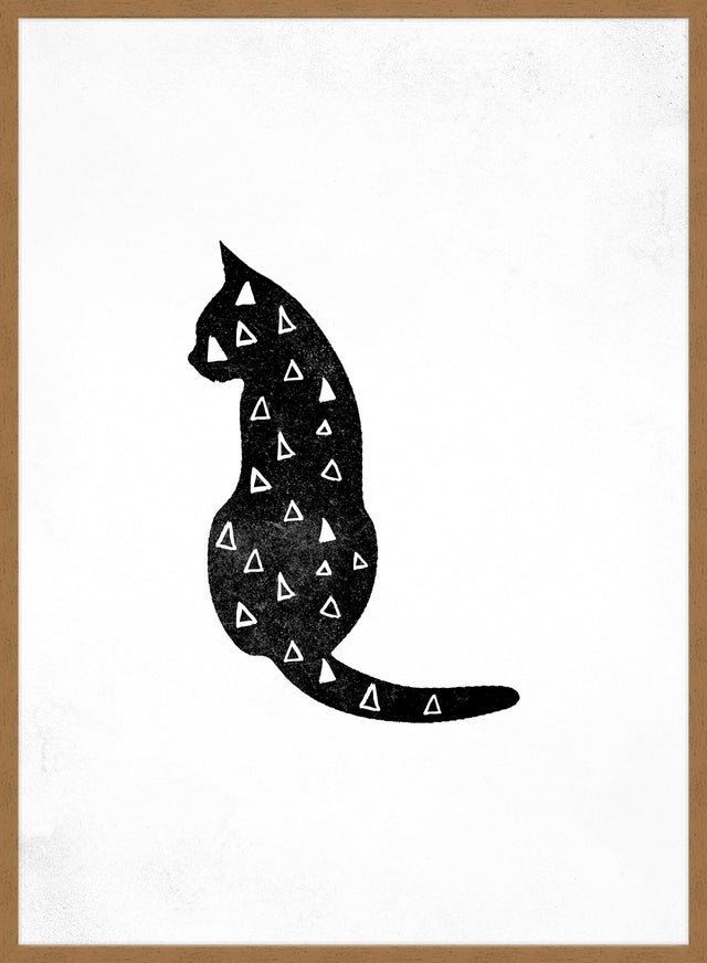 Cat Silhouette Triangles Print