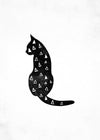 Cat Silhouette Triangles Print