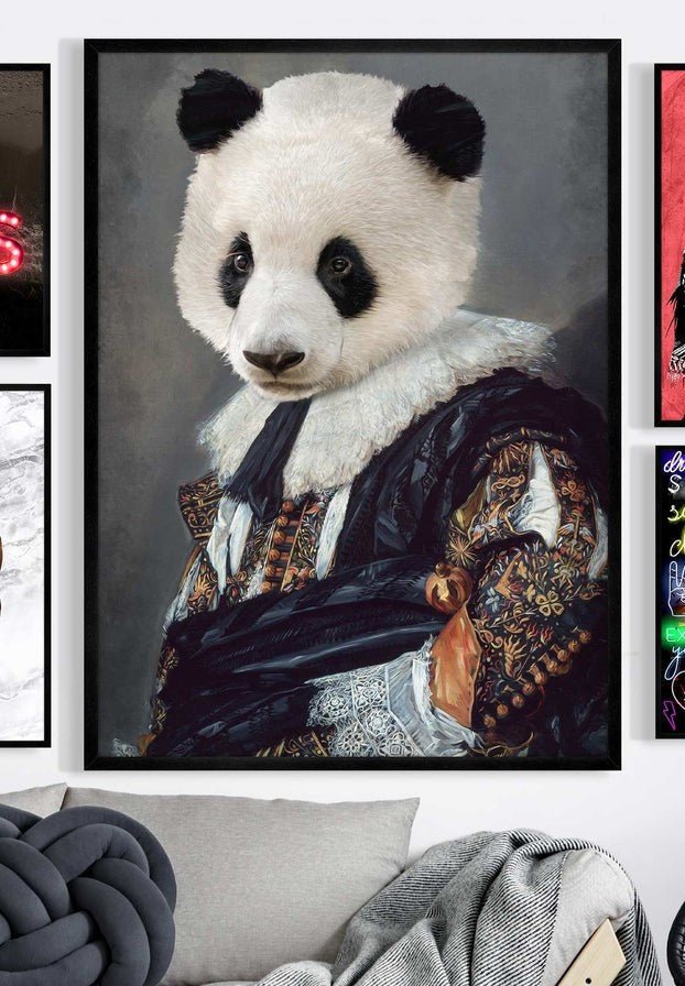 Cavalier Panda Portrait Print