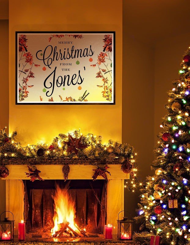 Custom Merry Christmas Light Script Print