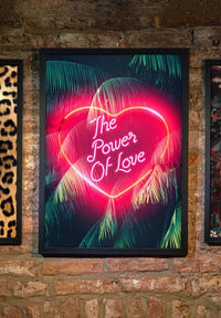 Custom Neon Love Heart Palm Trees