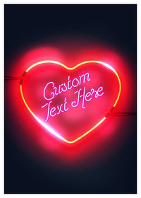 Custom Neon Love Heart Sign