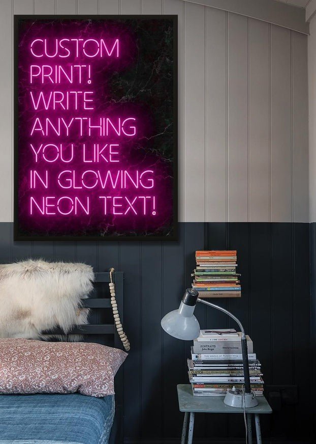 Custom Quote Neon Sign Print Pink