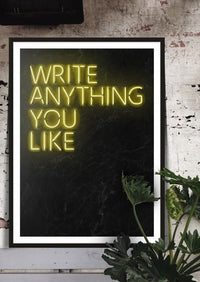 Custom Quote Neon Sign Print Yellow