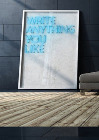 Custom Quote Straight Neon Print Blue