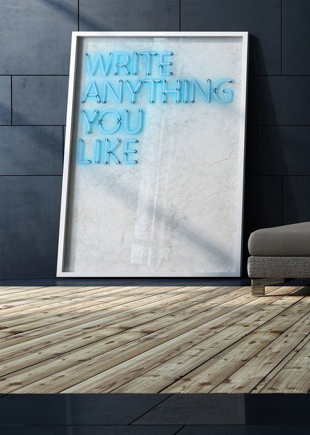 Custom Quote Straight Neon Print Blue