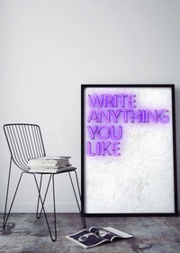 Custom Quote Straight Neon Print Purple