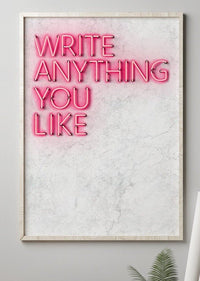 Custom Quote Straight Neon Sign White Marble Print