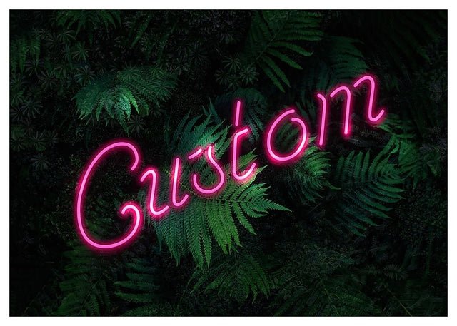 Custom Script Neon Sign Leaves Landscape Print