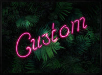 Custom Script Neon Sign Leaves Landscape Print