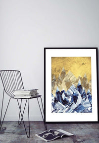 Cutout Mountains Gold Print