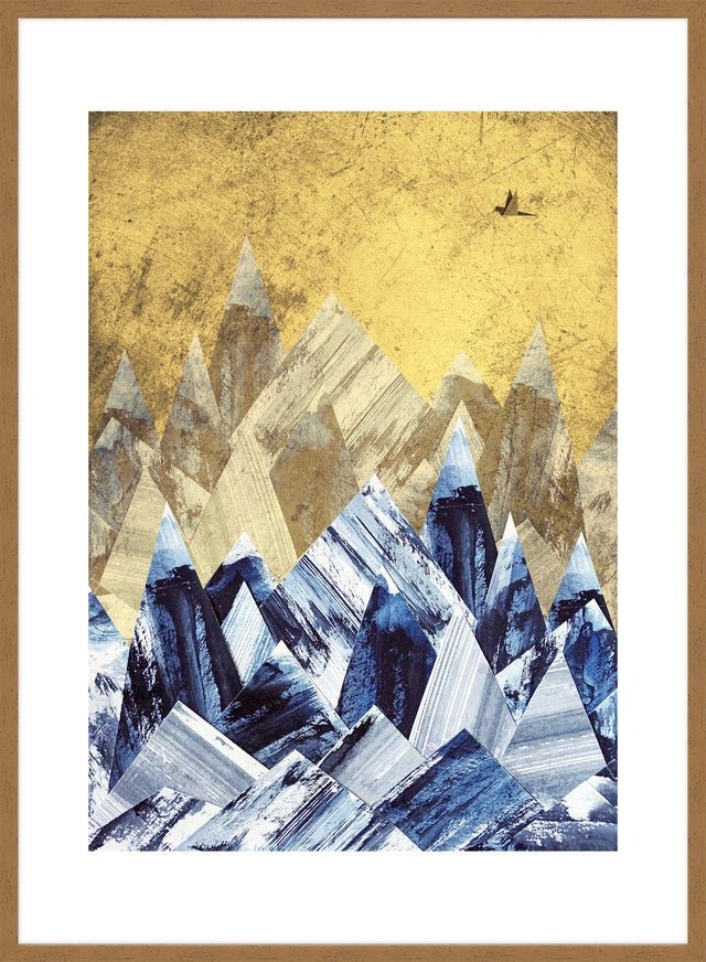 Cutout Mountains Gold Print
