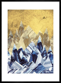 Cutout Mountains Gold Print
