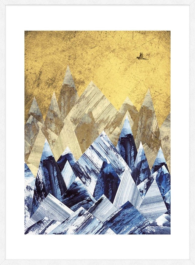 Cutout Mountains Gold Print