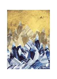 Cutout Mountains Gold Print