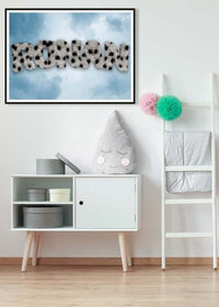 Dalmation Fur Style Blue Sky Personalised Name Print