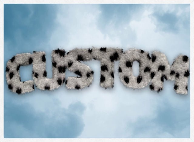 Dalmation Fur Style Blue Sky Personalised Name Print