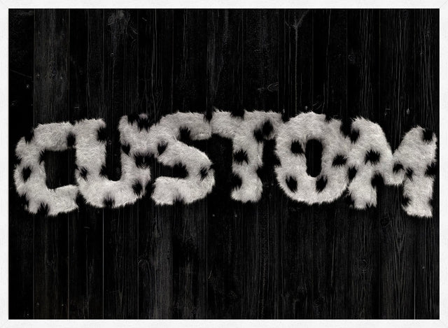 Dalmation Fur Style Wood Personalised Name Print