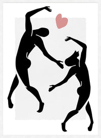 Dancers Black And White Painting Print