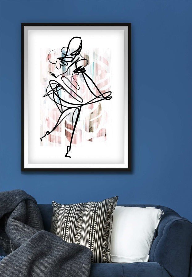 Dancing Ink Brush Drawing Print 1