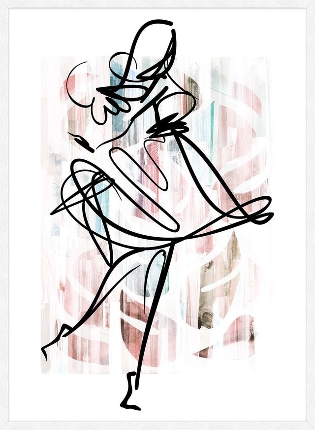 Dancing Ink Brush Drawing Print 1