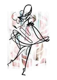 Dancing Ink Brush Drawing Print 1